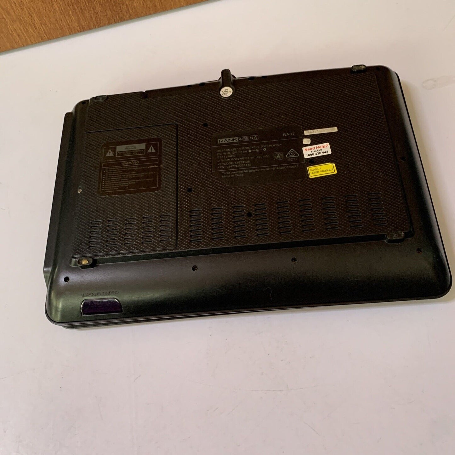 RankArena 10.1" Portable DVD Player RA37 With AC Adapter Region 4