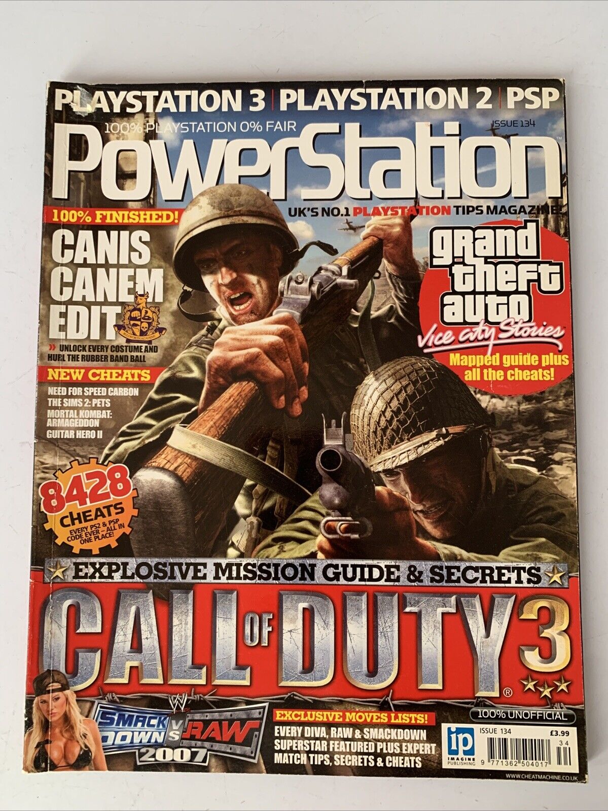 Power Station Magazine Issue 134 2007 Call of Duty 3 GTA Vice City Bully