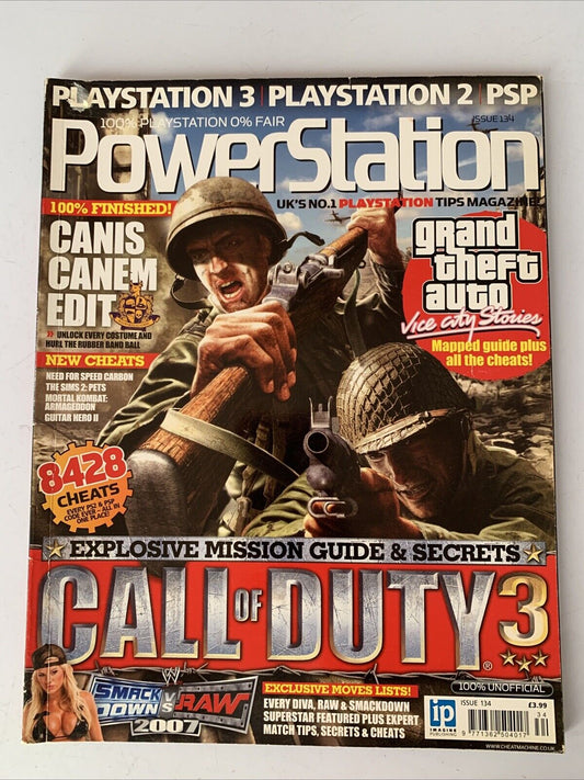 Power Station Magazine Issue 134 2007 Call of Duty 3 GTA Vice City Bully