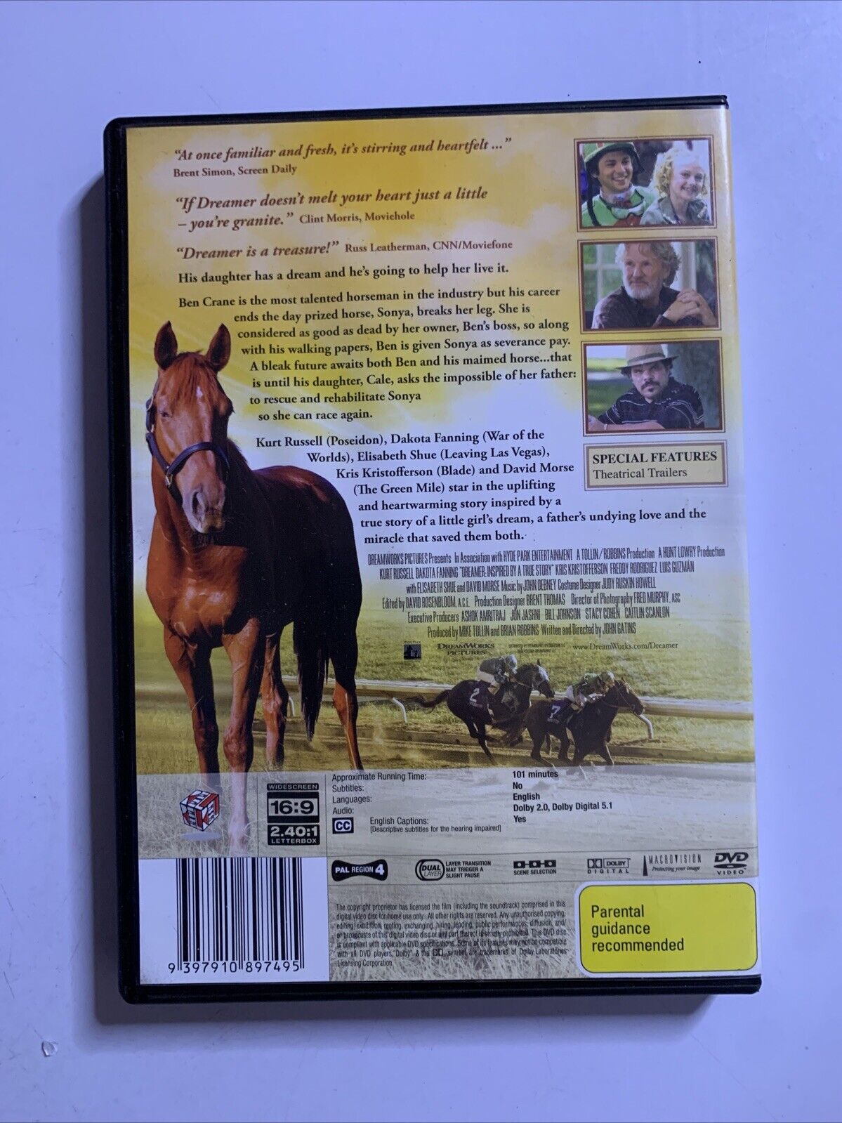 Dreamer (DVD, 2005) Kurt Russell, Dakota Fanning  Region 4