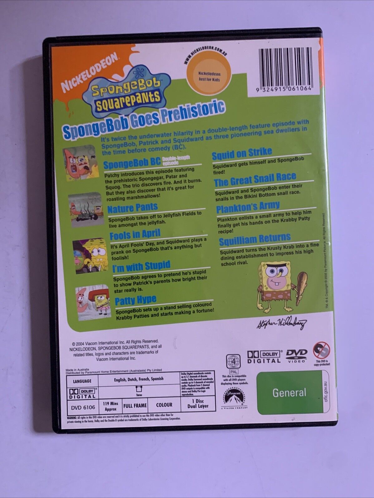 SpongeBob Squarepants : SpongeBob Goes Prehistoric (DVD, 2005)  Region 4