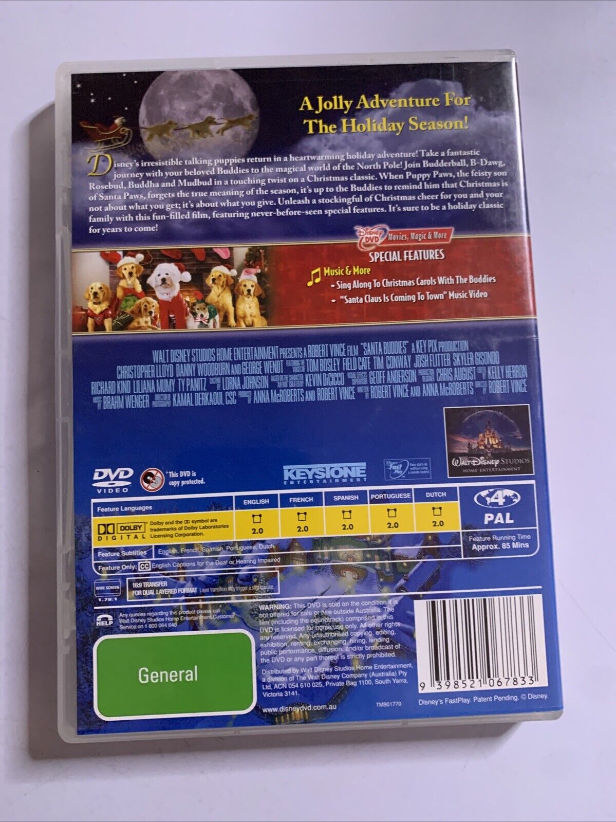 Santa Buddies (DVD, 2009) Christopher Lloyd Disney Film Region 4