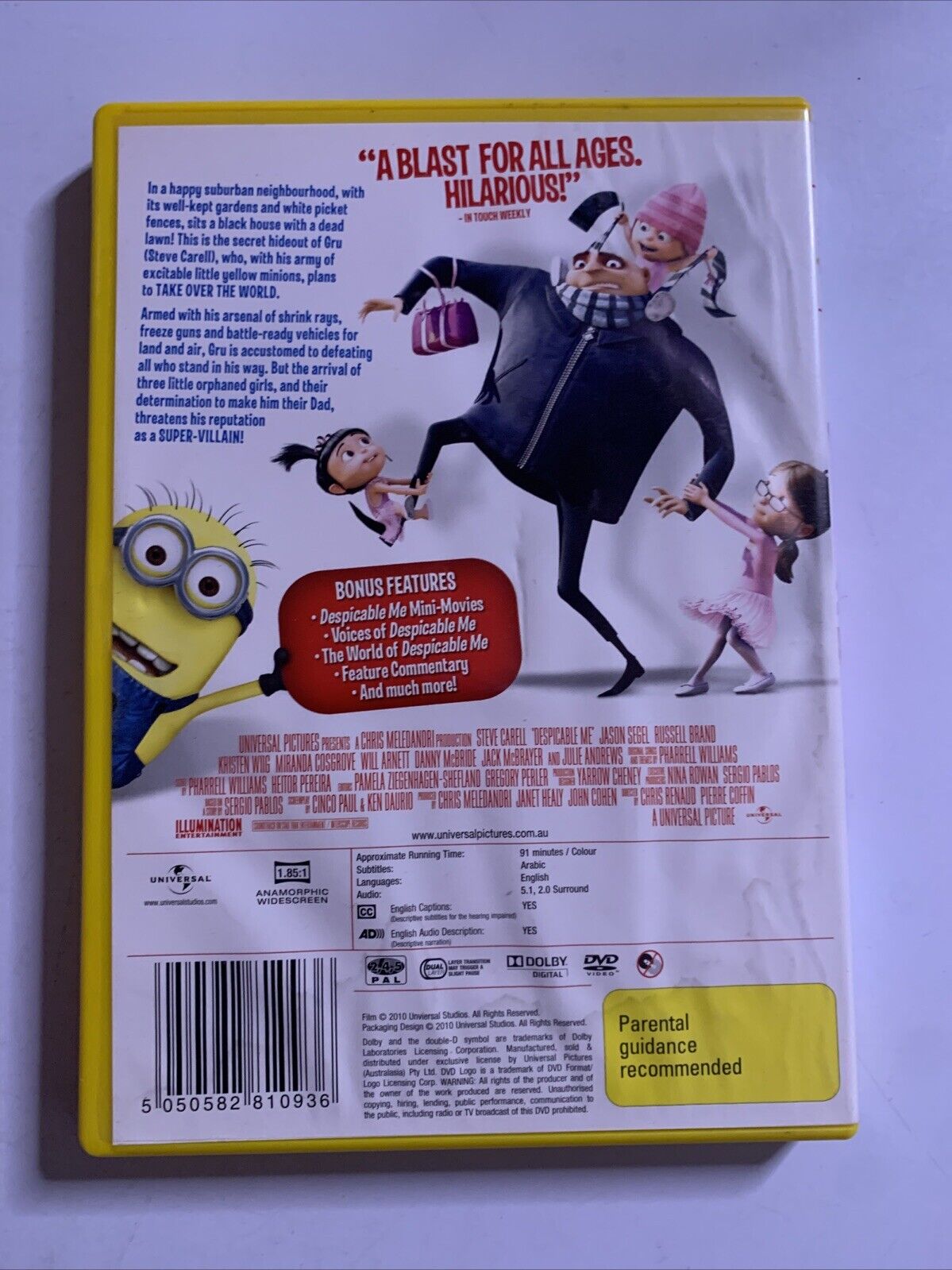 Despicable Me (DVD, 2010) Animated Film  Region 4