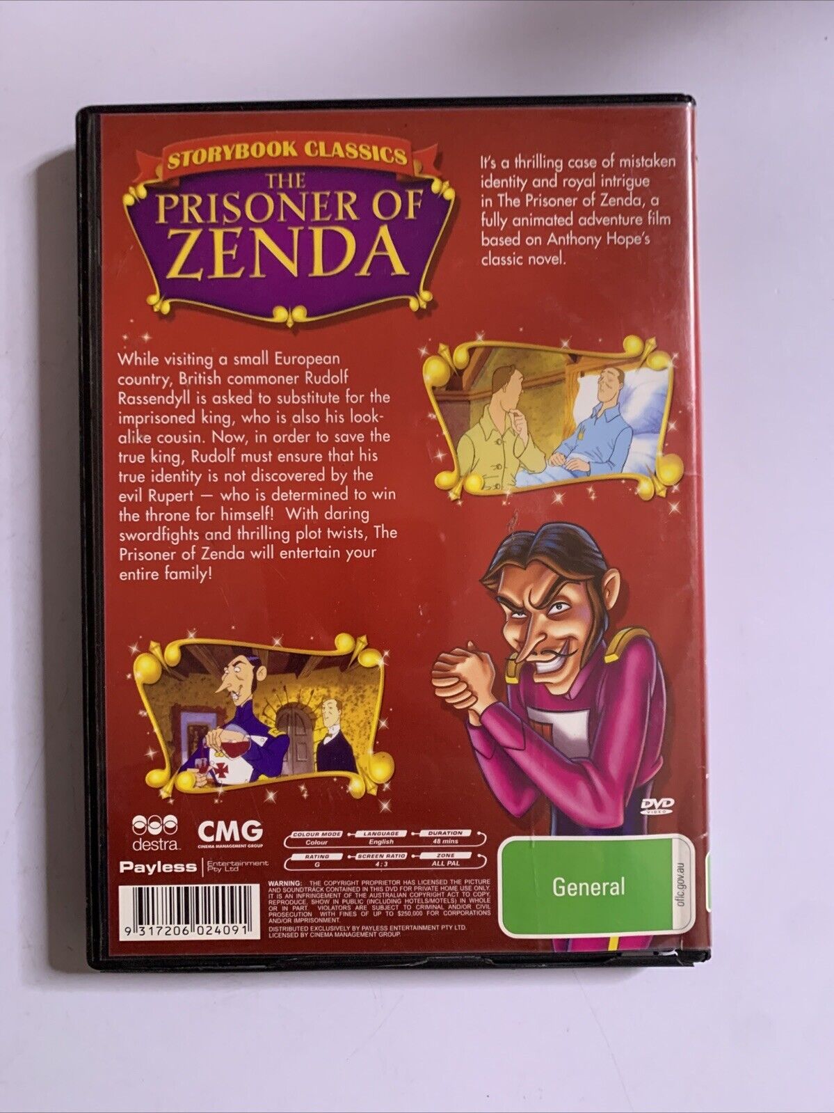 The Prisoner of Zenda Storybook Classics (DVD, 1988) Animation All Regions  NEW