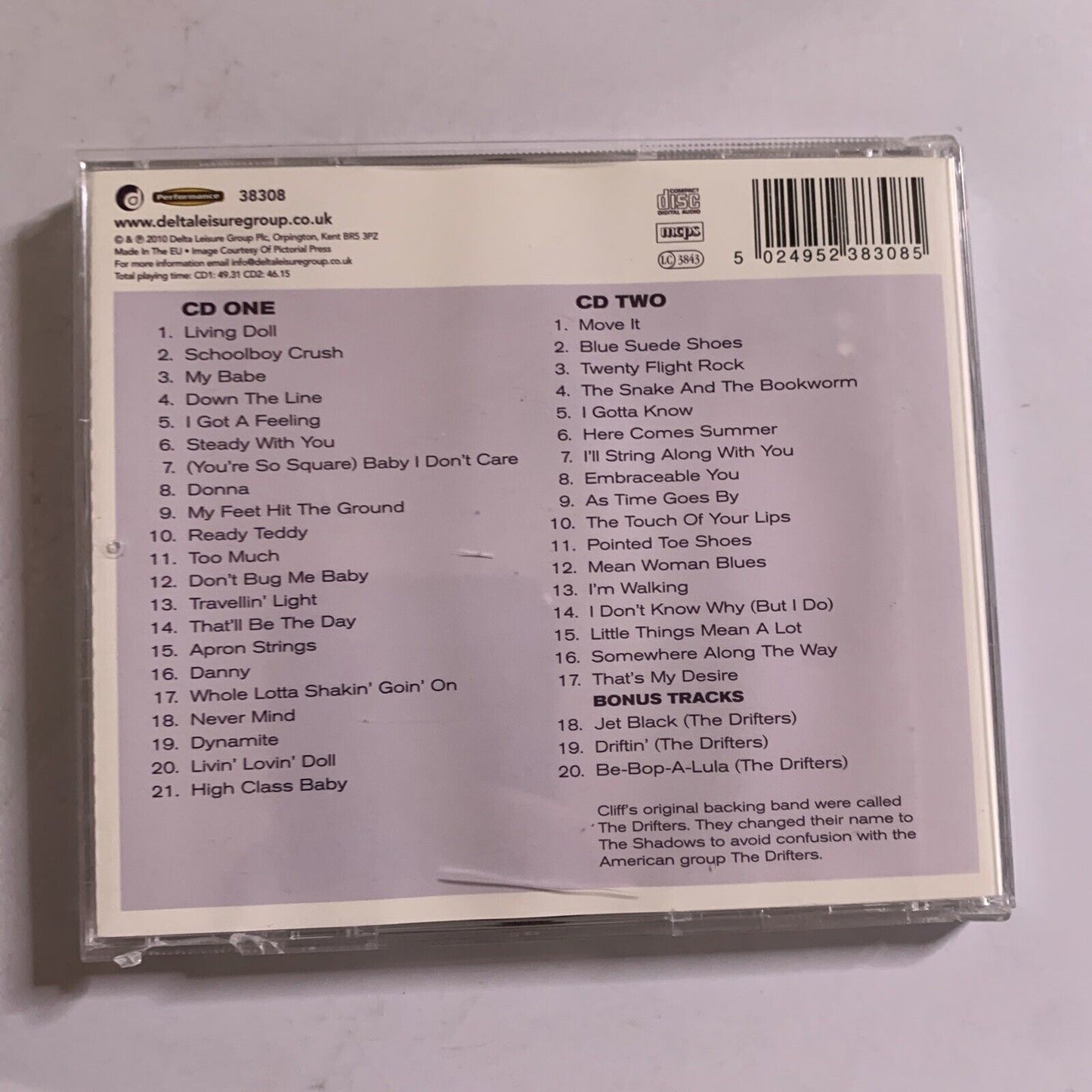 Cliff Richard & The Shadows – The Early Years (CD, 2010, Slip-case, 2-Disc Set)