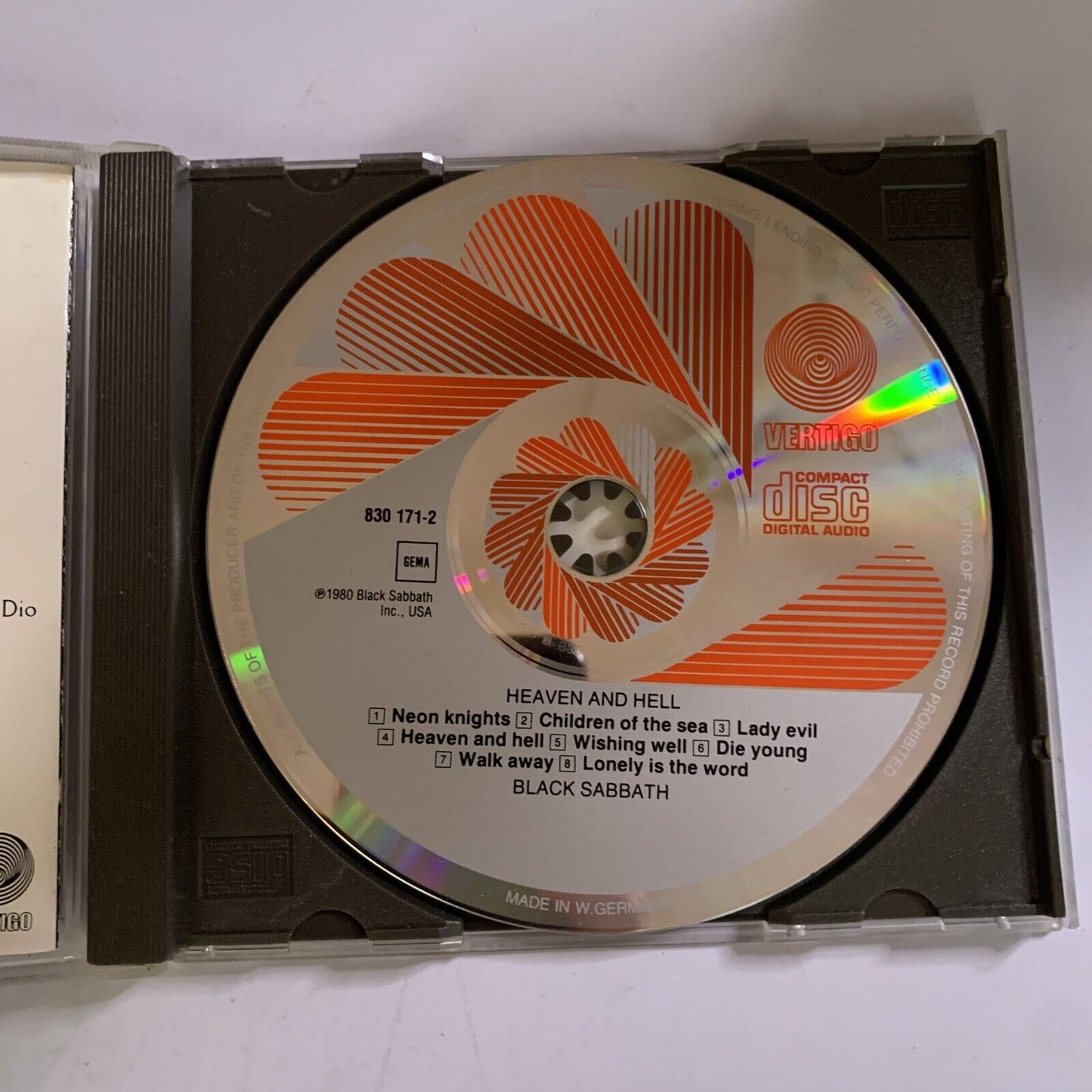 Black Sabbath – Heaven And Hell (CD, 1986) Album Germany Release Vertigo