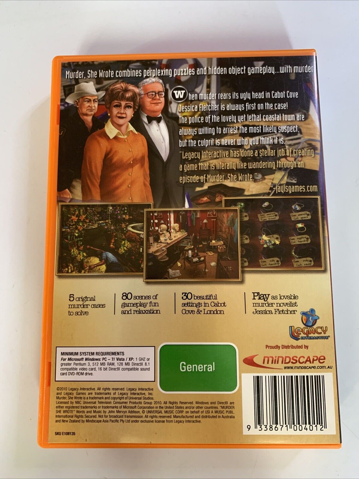Murder She Wrote  PC Windows DVD-ROM Detective Hidden Object 2010 Game