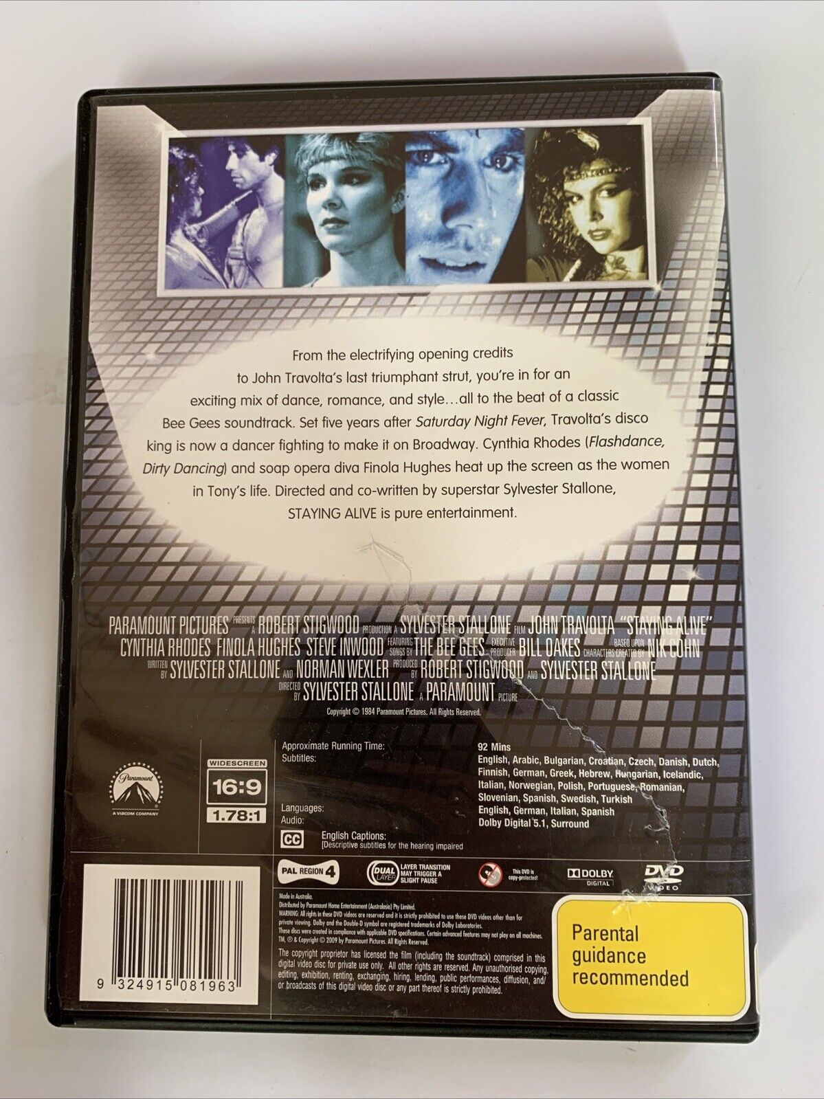Staying Alive (DVD, 1983) John Travolta Region 4