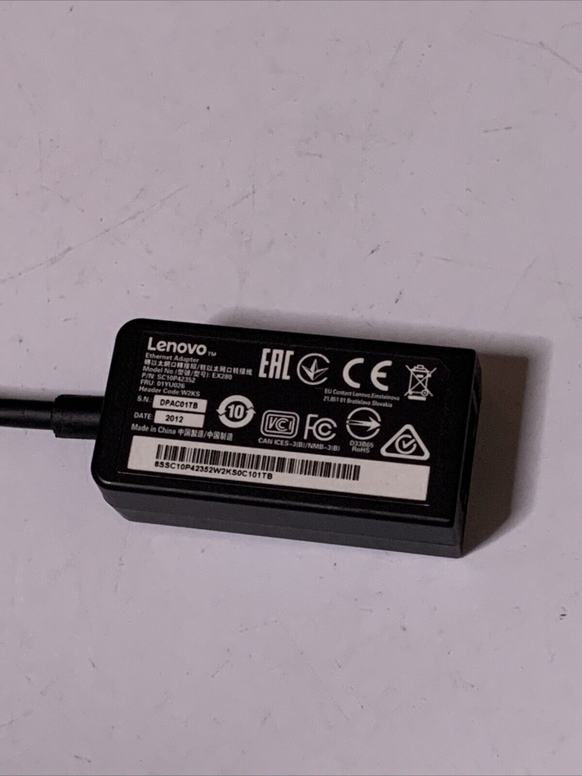 Lenovo ThinkPad Ethernet Extension Cable Adapter Gen2 EX280 for X280 X1 Carbon