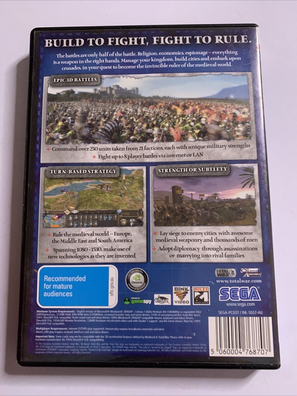 Medieval II Total War  PC DVD Windows Strategy SEGA 2006 Game Complete