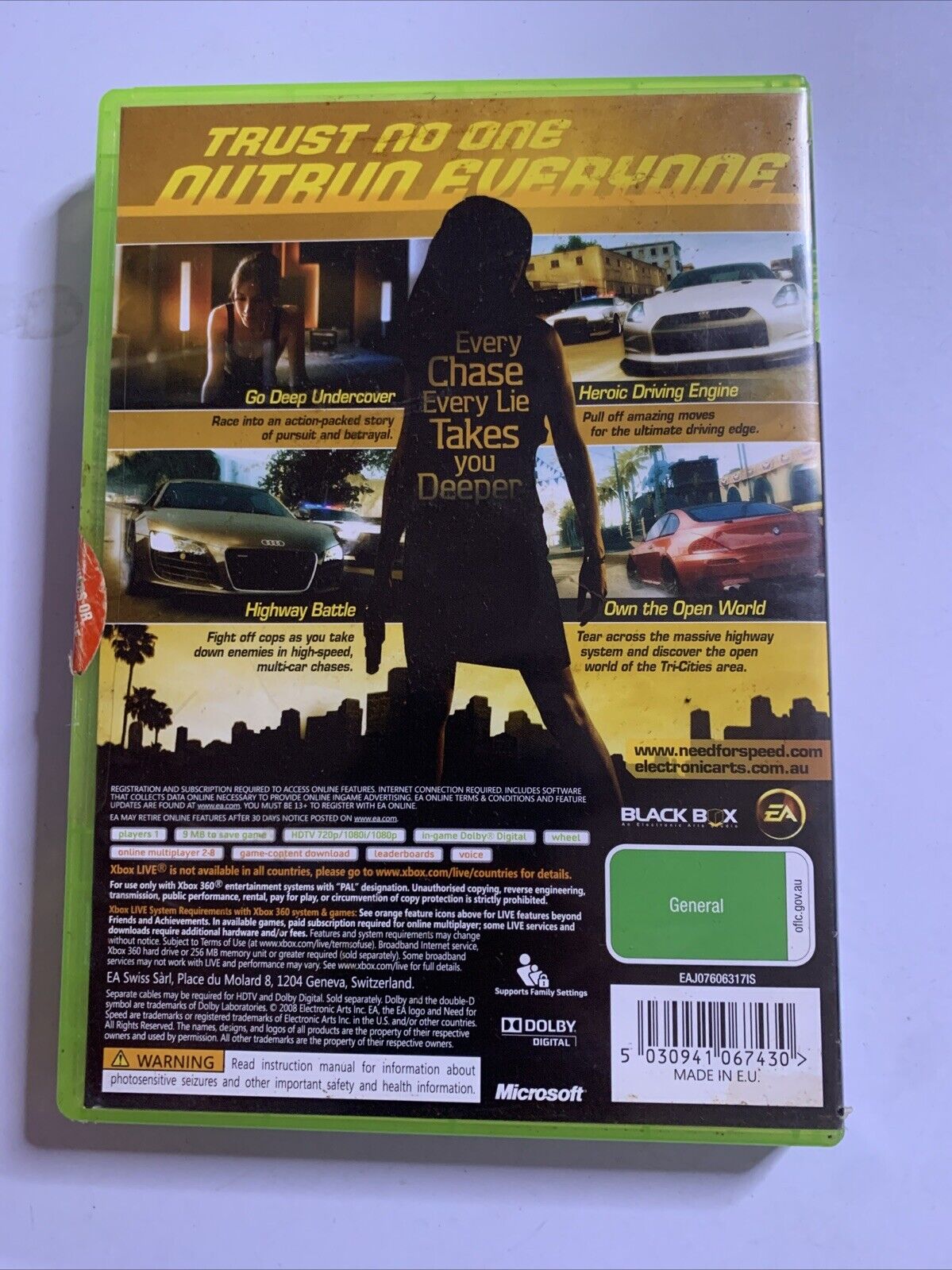 Need For Speed Undercover  Microsoft XBOX 360 PAL 2008 Racing Game Complete