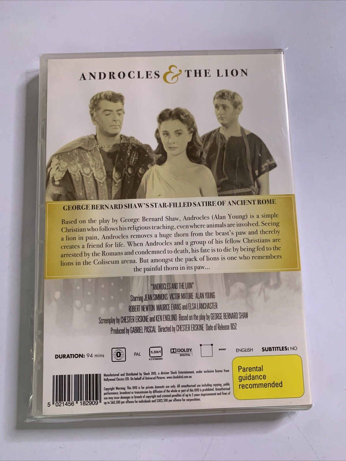 Androcles And The Lion (DVD, 1952) Maurice Evans, Victor Mature All Regions  NEW