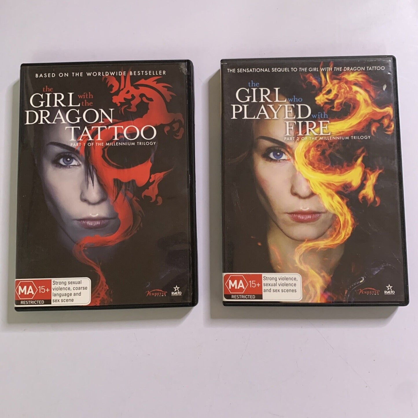 The Girl with the Dragon Tattoo + Played With Fire (DVD, 2009) Region 4