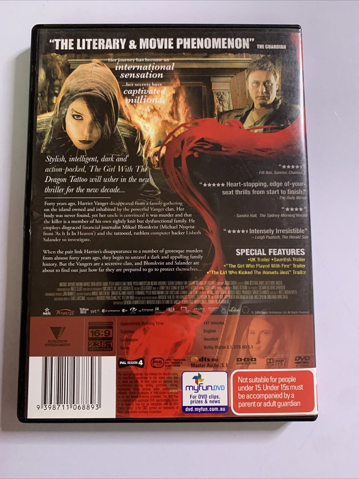 The Girl with the Dragon Tattoo + Played With Fire (DVD, 2009) Region 4