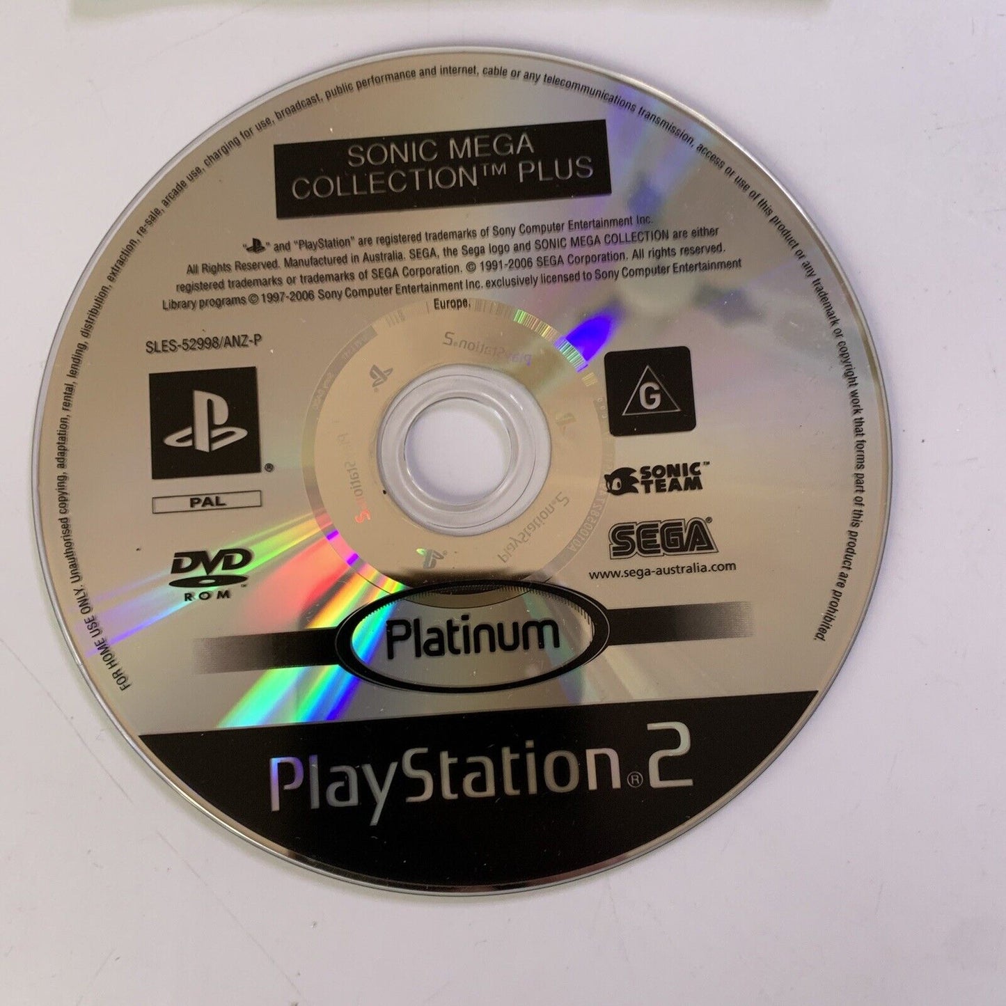 Sonic Mega Collection Plus  PS2 PlayStation 2 PAL SEGA 2003 Game Complete