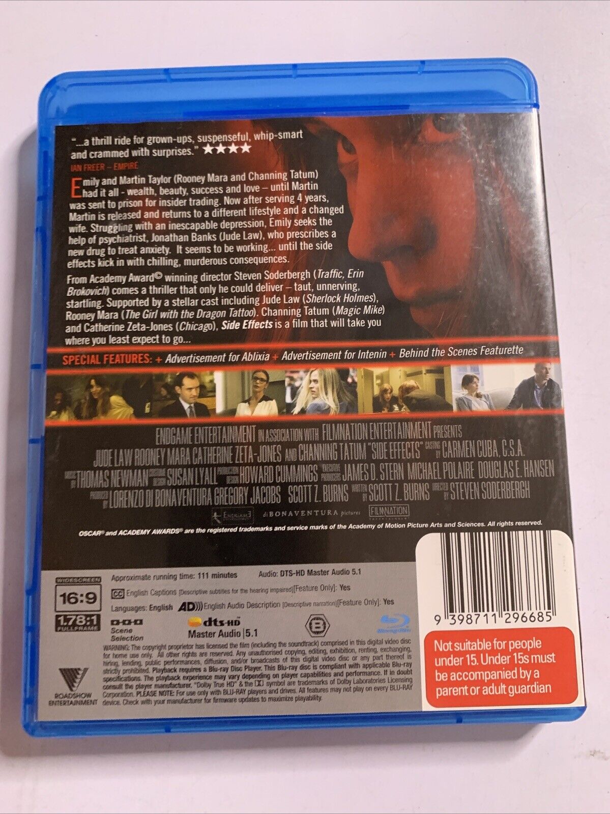 Side Effects (Blu-ray, 2013) Catherine Zeta-Jones, Channing Tatum Region B