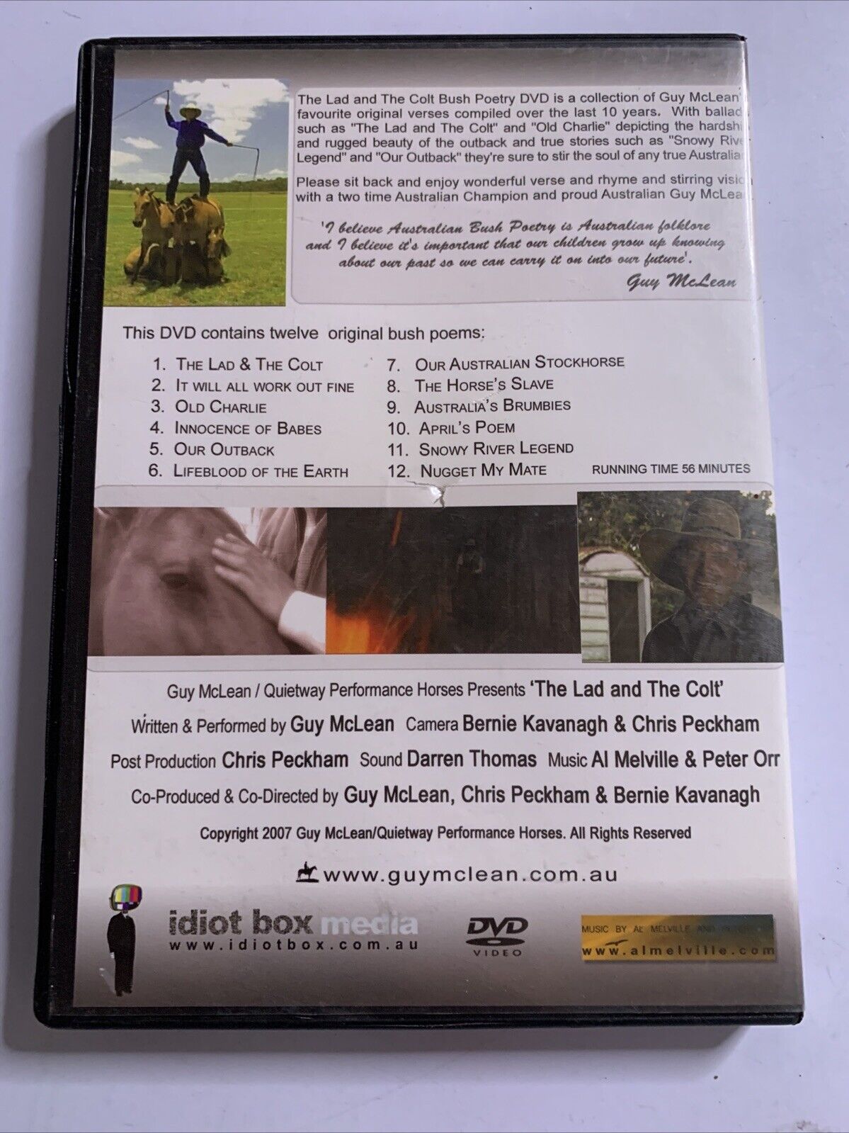 The Lad And The Colt (DVD, 2007) Guy McClean Australian Bush Poetry  All Regions