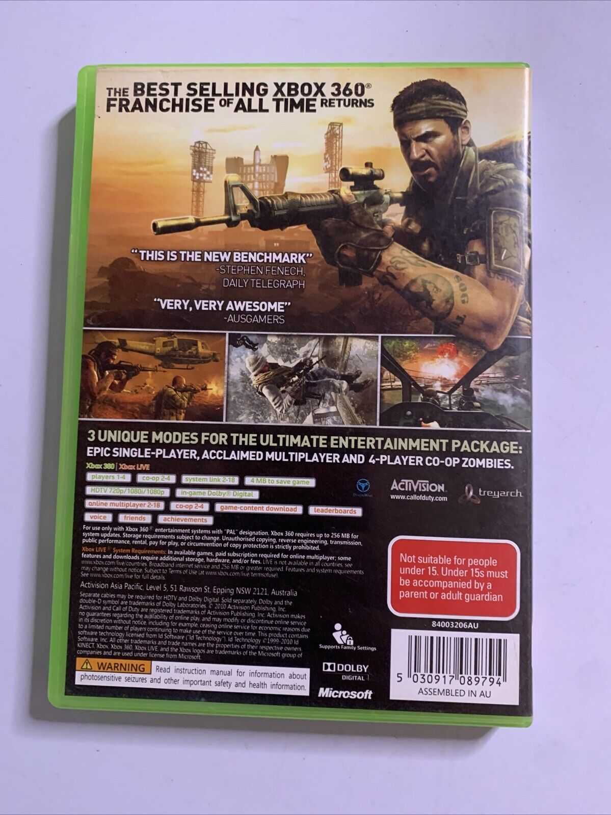 Call Of Duty Black Ops  Microsoft XBOX 360 PAL Shooter Game Complete