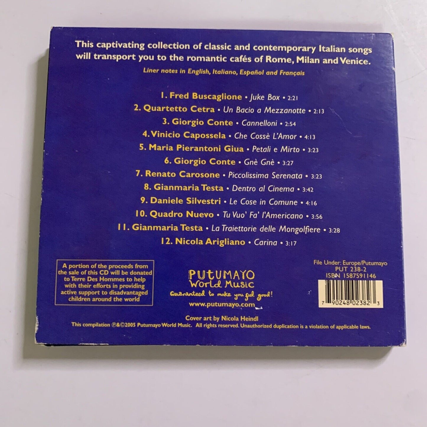 Putumayo Presents: Italian Café by Various Artists (CD, 2005) Digipak