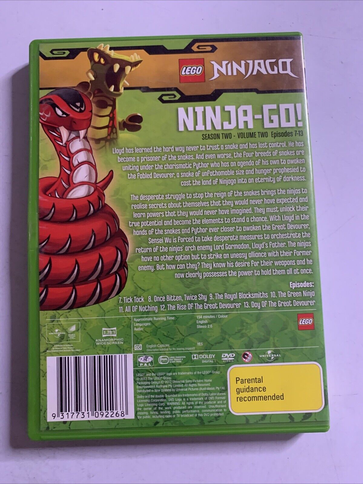 LEGO Ninjago Masters of Spinjitzu : Series 2 Vol 2 (DVD, 2011) Region 4