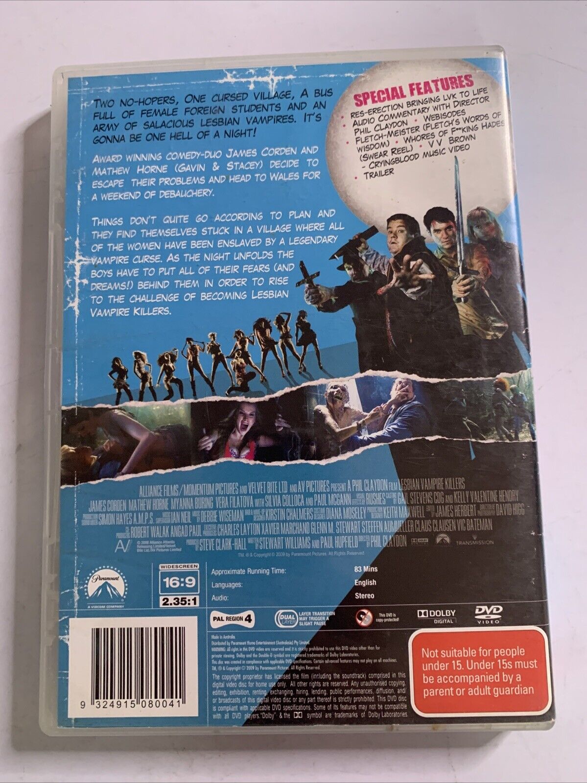 Lesbian Vampire Killers (DVD, 2009) Matt Horne, James Corden  Region 4