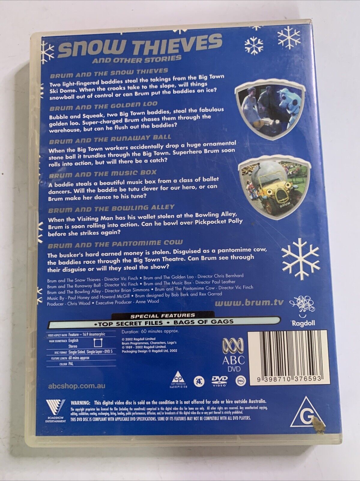 Brum Snow Thieves (DVD, 2002) ABC for Kids Animation Region 4