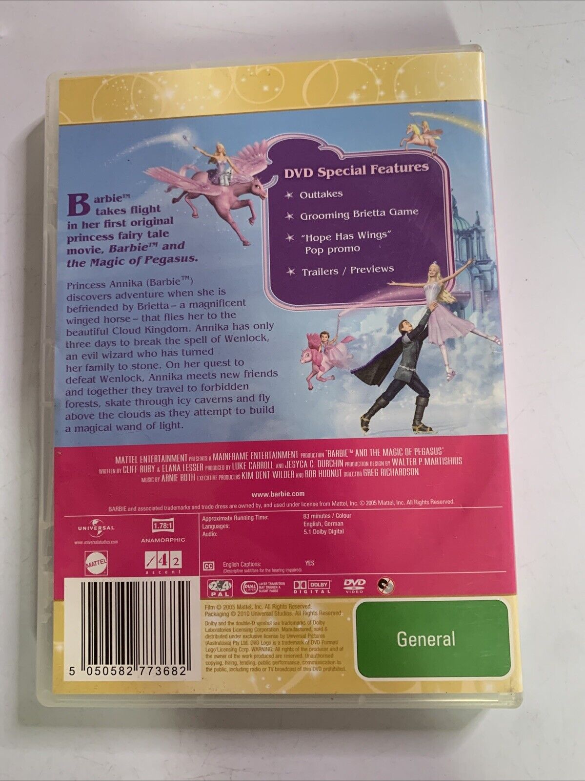 Barbie and the Magic of Pegasus (DVD, 2005) Animation Region 4
