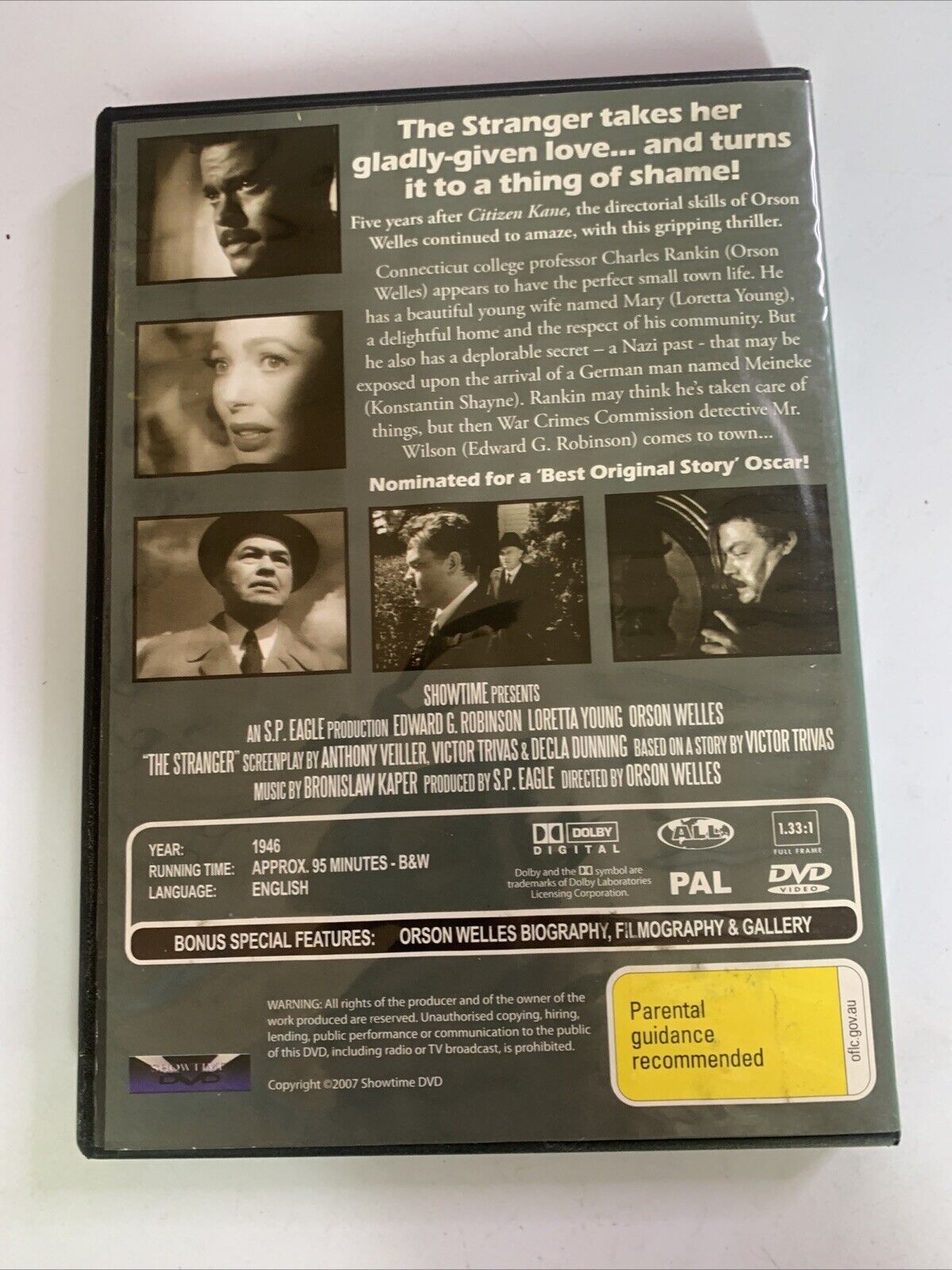 The Stranger (DVD, 1946) Edward G. Robinson, Orson Welles All Regions