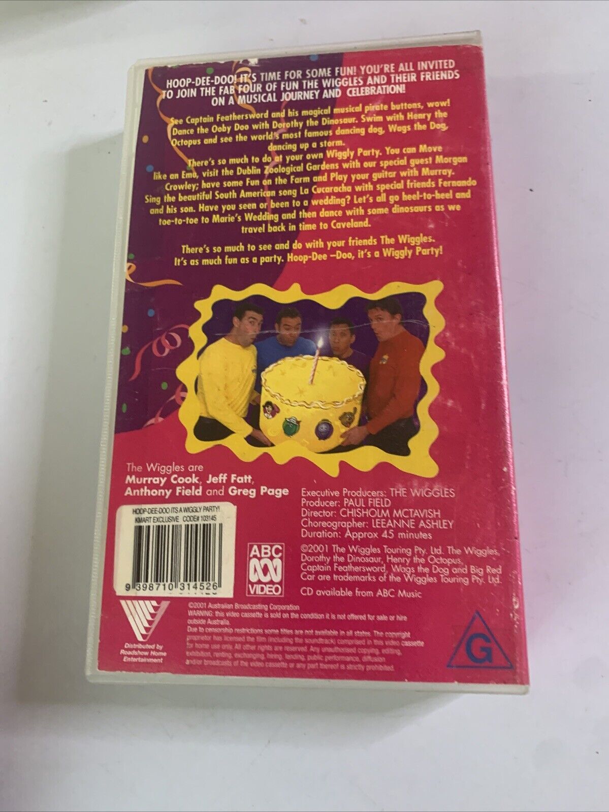 The Wiggles Hoop Dee Doo It's A Wiggly Party (VHS, 2001) PAL Original Cast