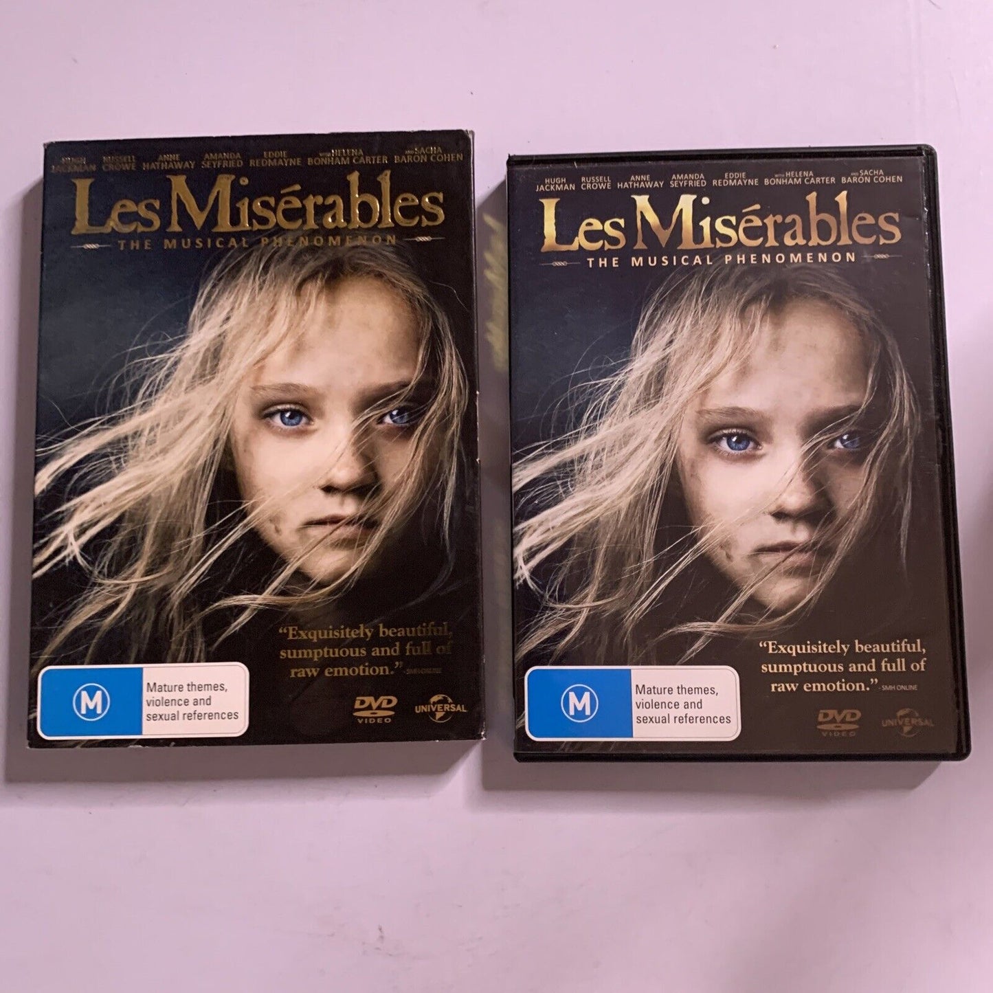 Les Miserables (DVD, 2012) Russell Crowe, Anne Hathaway, Hugh Jackman Region 4