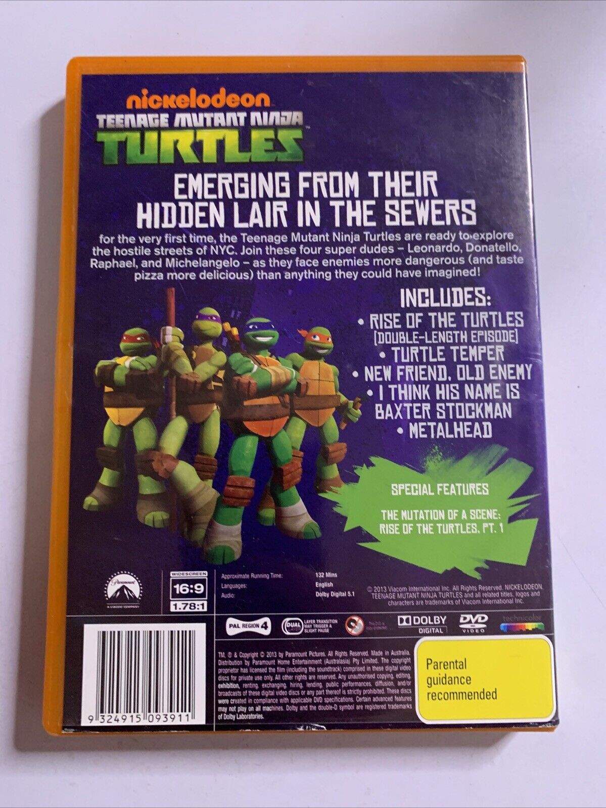 Teenage Mutant Ninja Turtles Rise of the Turtles (DVD, 2012) Animation Region 4