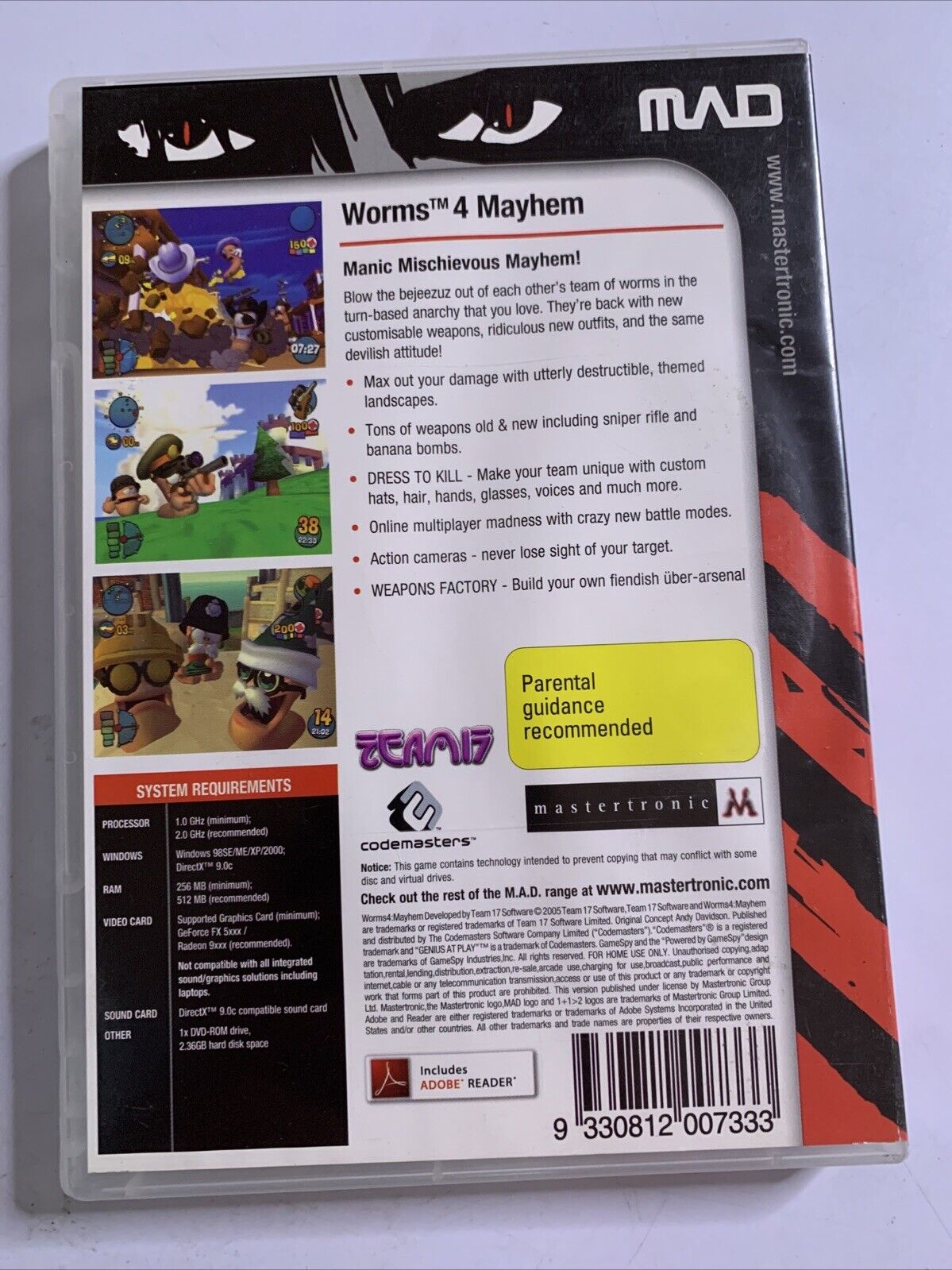 Worms 4 Mayhem  PC Windows DVD Game