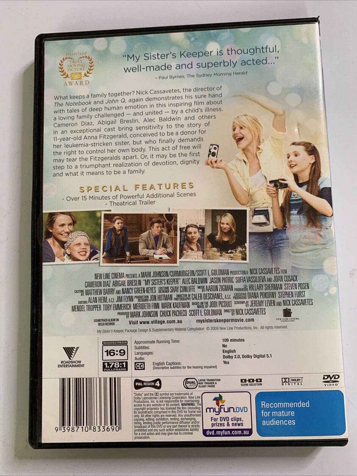 My Sister's Keeper (DVD, 2009) Cameron Diaz, Abigail Breslin Region 4
