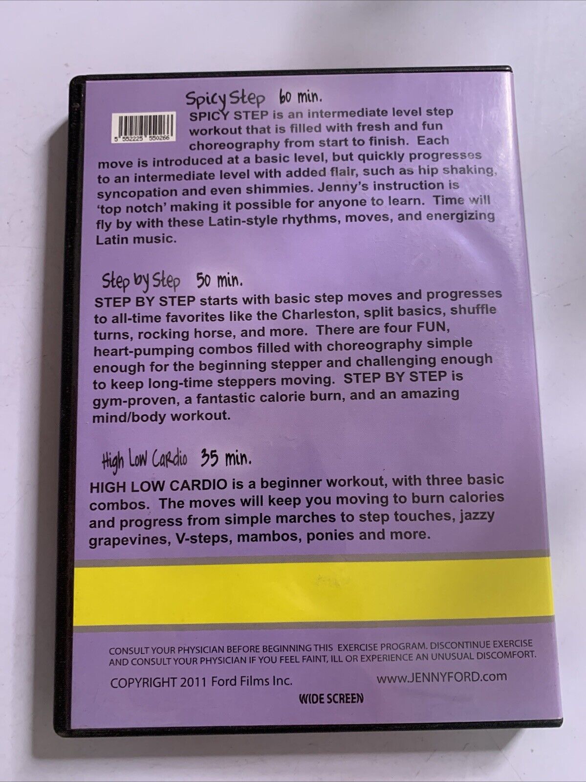 Jenny Ford 3 Fabulous Workouts : High Low Cardio, Step by Step, Spicy (DVD)
