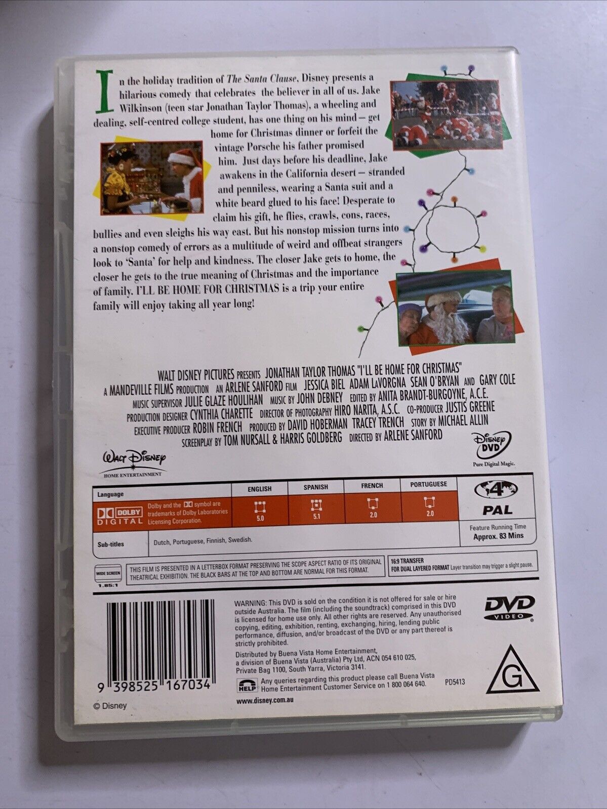 I'll Be Home for Christmas (DVD, 1998) Jonathan Taylor Thomas Disney  Region 4