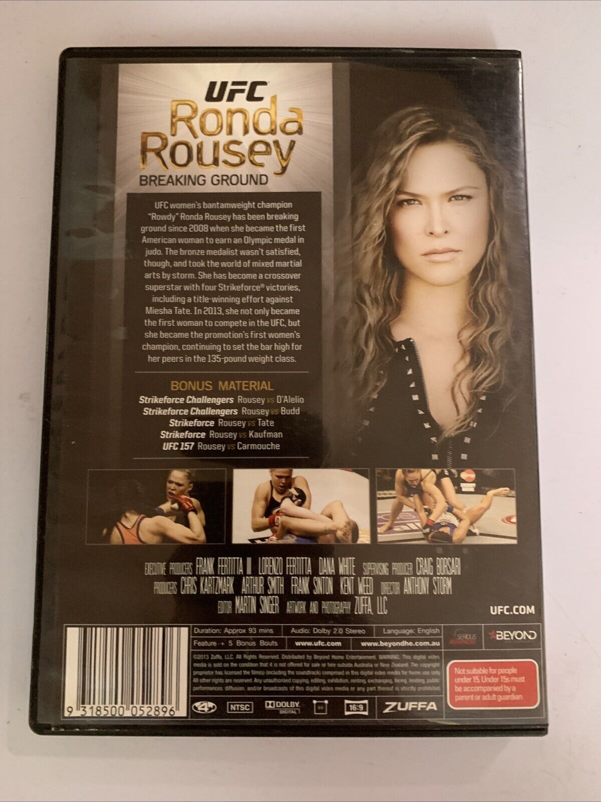 UFC Ronda Rousey Breaking Ground (DVD, 2013) Region 4