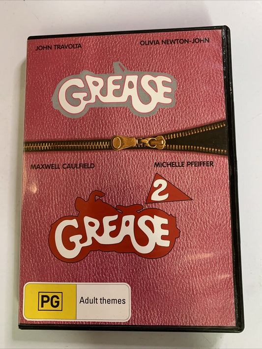 Grease 1 & 2  (DVD, 1978) John Travolta, Olivia Newton-John Region 4