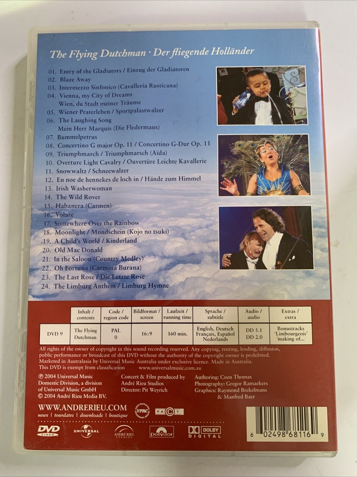 Flying Dutchman by André Rieu (DVD, 2004)  All Regions