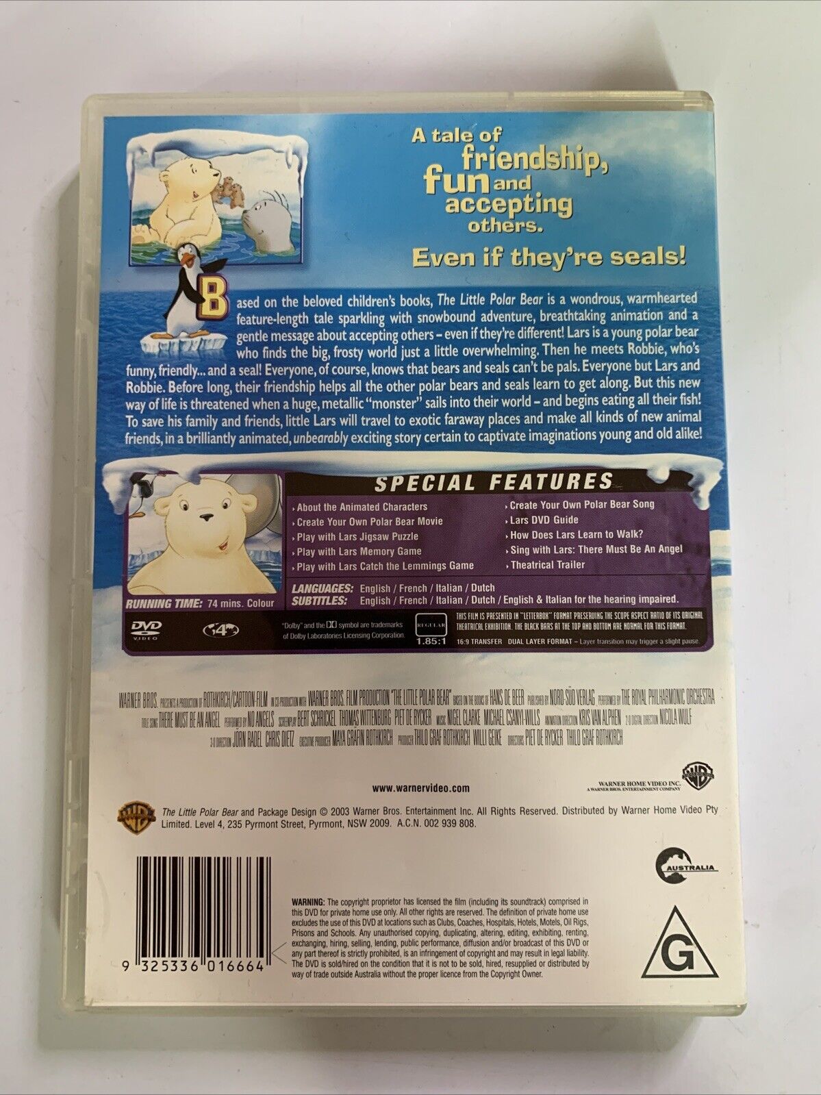 The Little Polar Bear (DVD, 2003) Animated Film Region 4