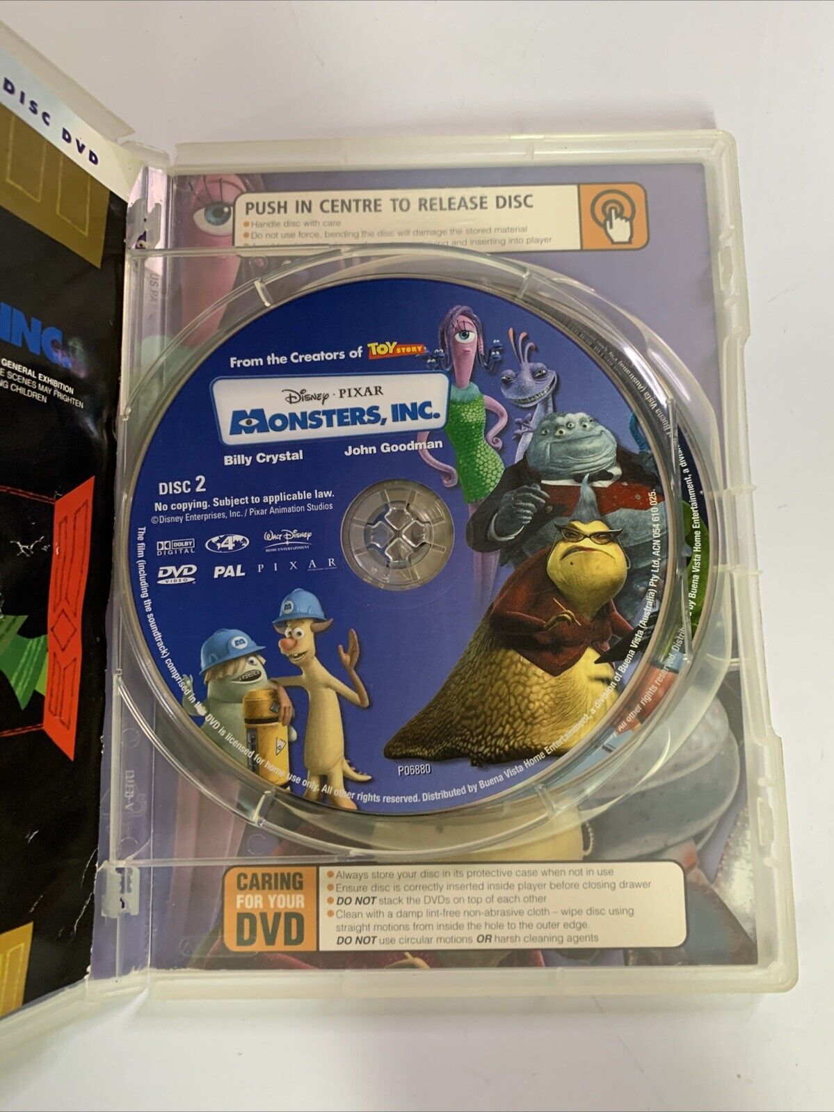 closing to monsters inc 2002 dvd disc 1 MONSTERS INC (DVD)