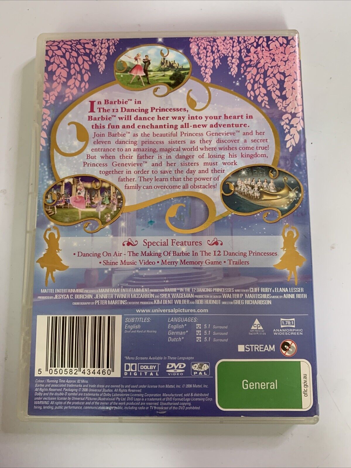 Barbie 12 Dancing Princesses (DVD, 2006) Animation Region 4