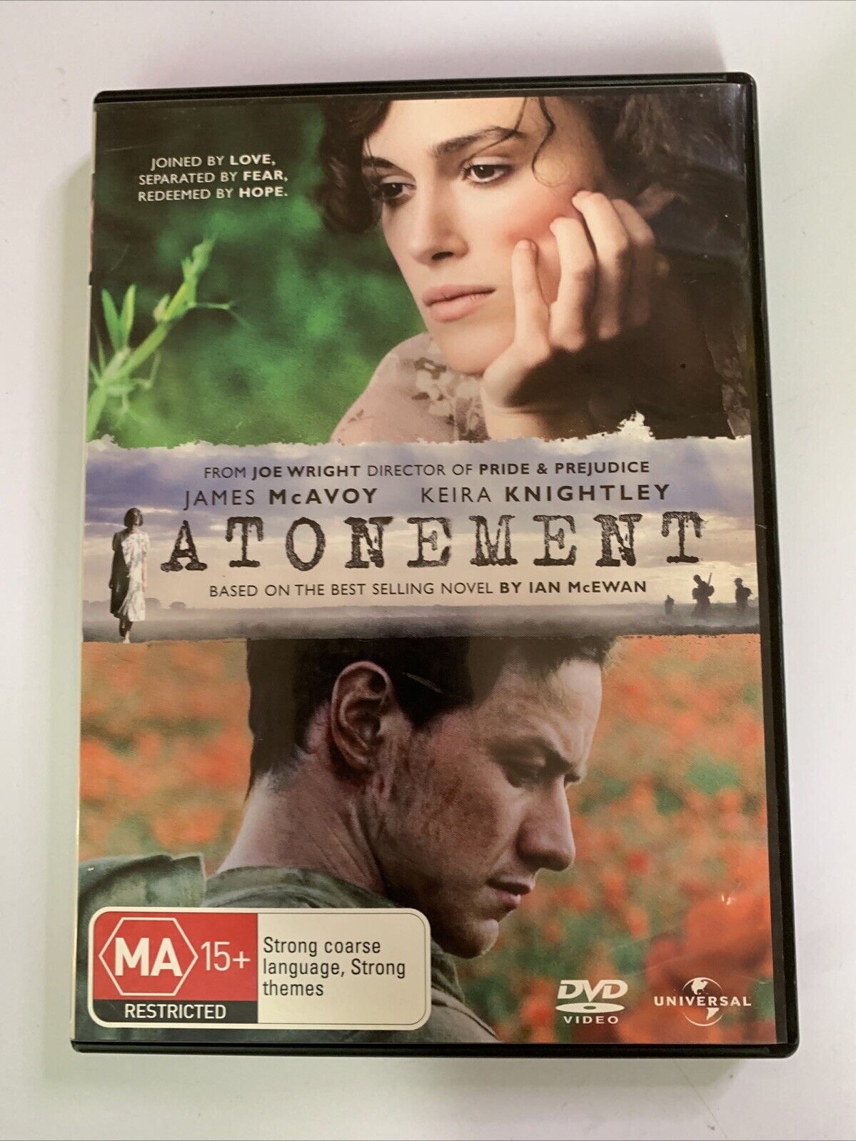 Atonement (DVD, 2007) Keira Knightly, James McAvoy  Region 4