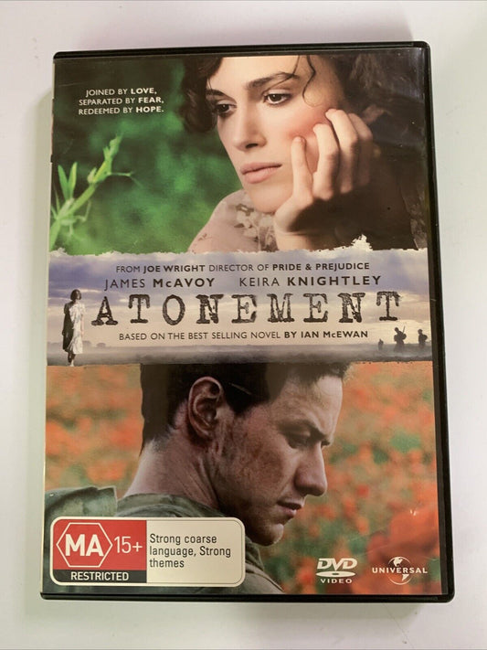 Atonement (DVD, 2007) Keira Knightly, James McAvoy  Region 4