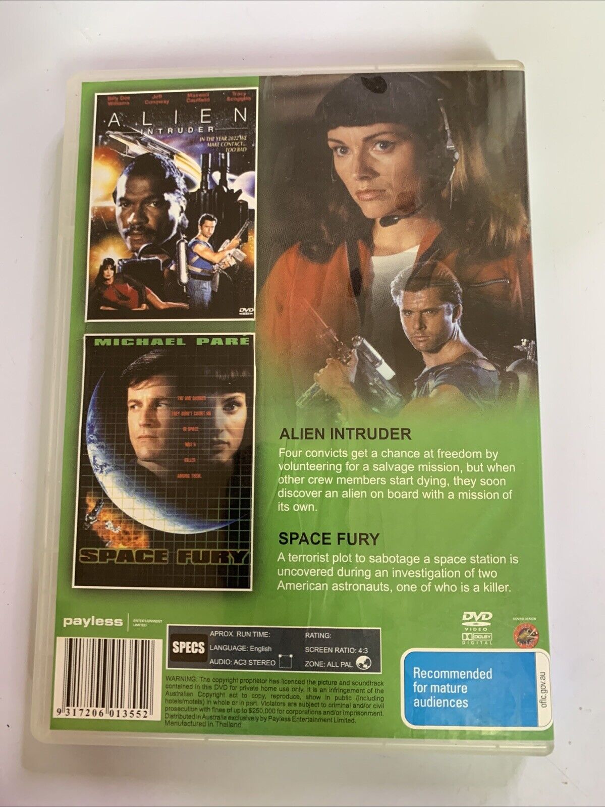 Alien Intruder / Space Fury (DVD, 2005) All Regions