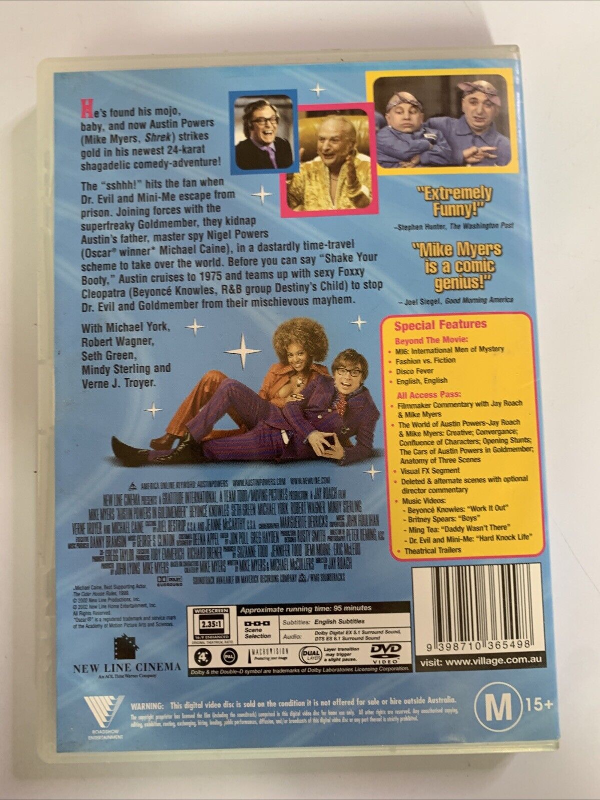 Austin Powers Goldmember (DVD, 2002) Beyonce Knowles, Mike Myers Region 4