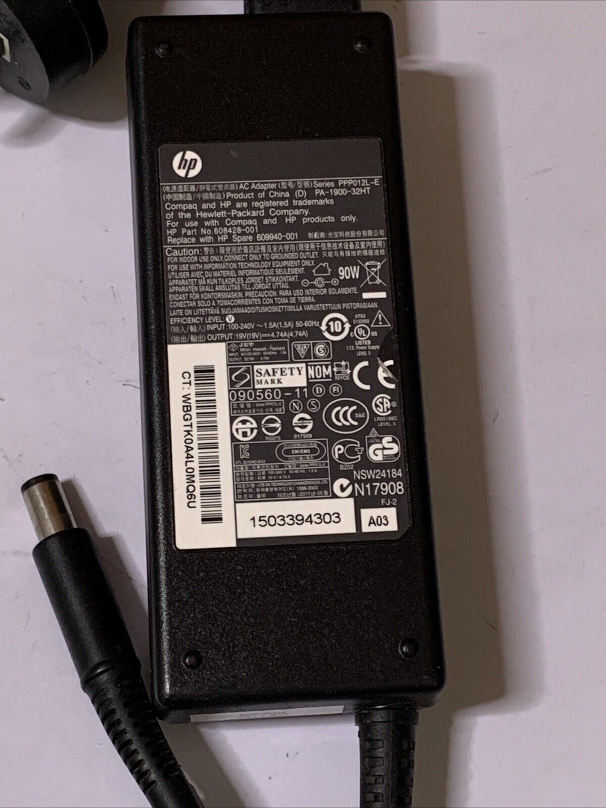 Genuine HP Laptop Power Supply 608428-001 19V 4.74A PPP012L for ProBook Pavilion