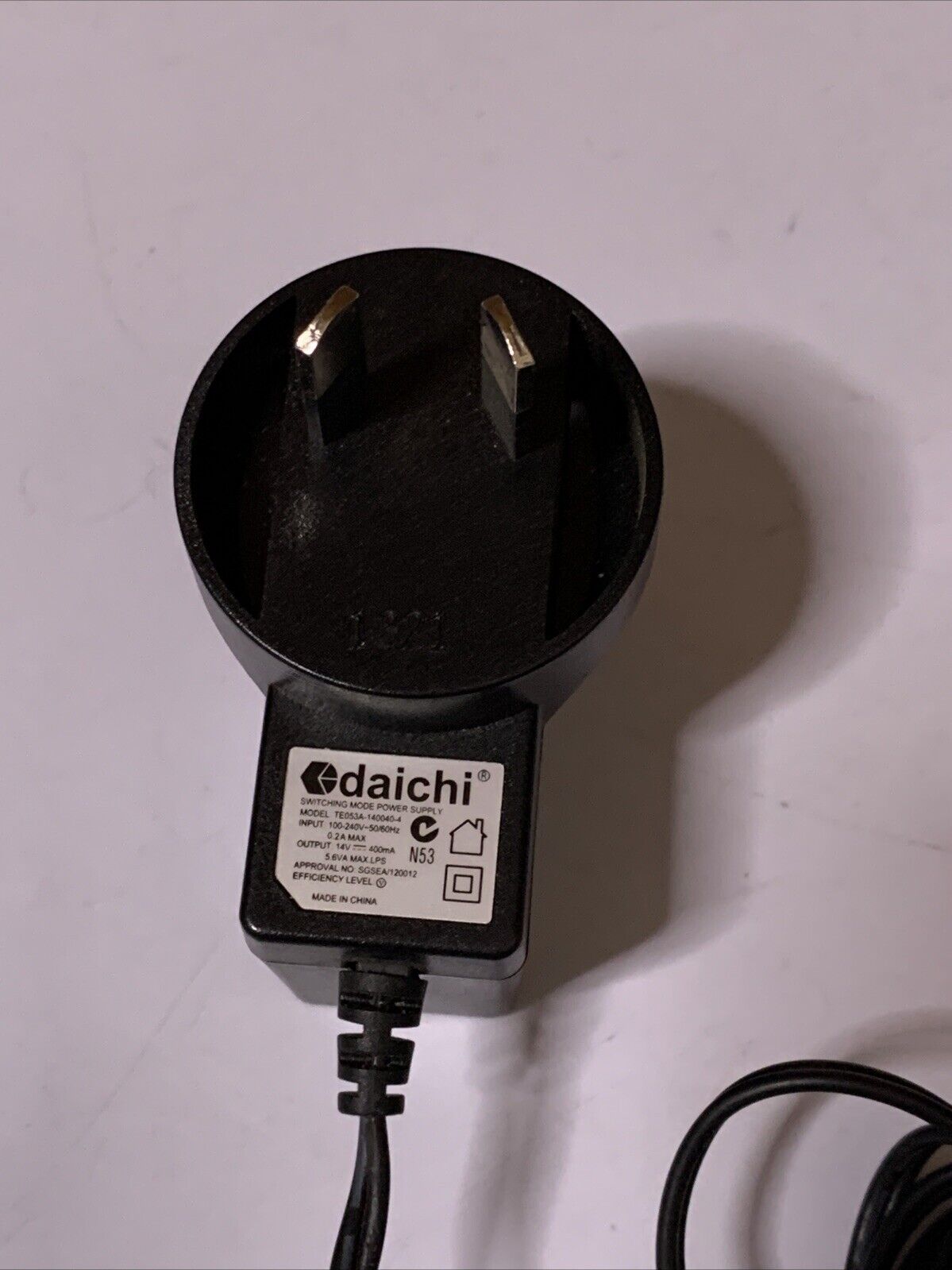 Daichi Power Supply 14V 400mA AC Adapter TE053A-140040-4