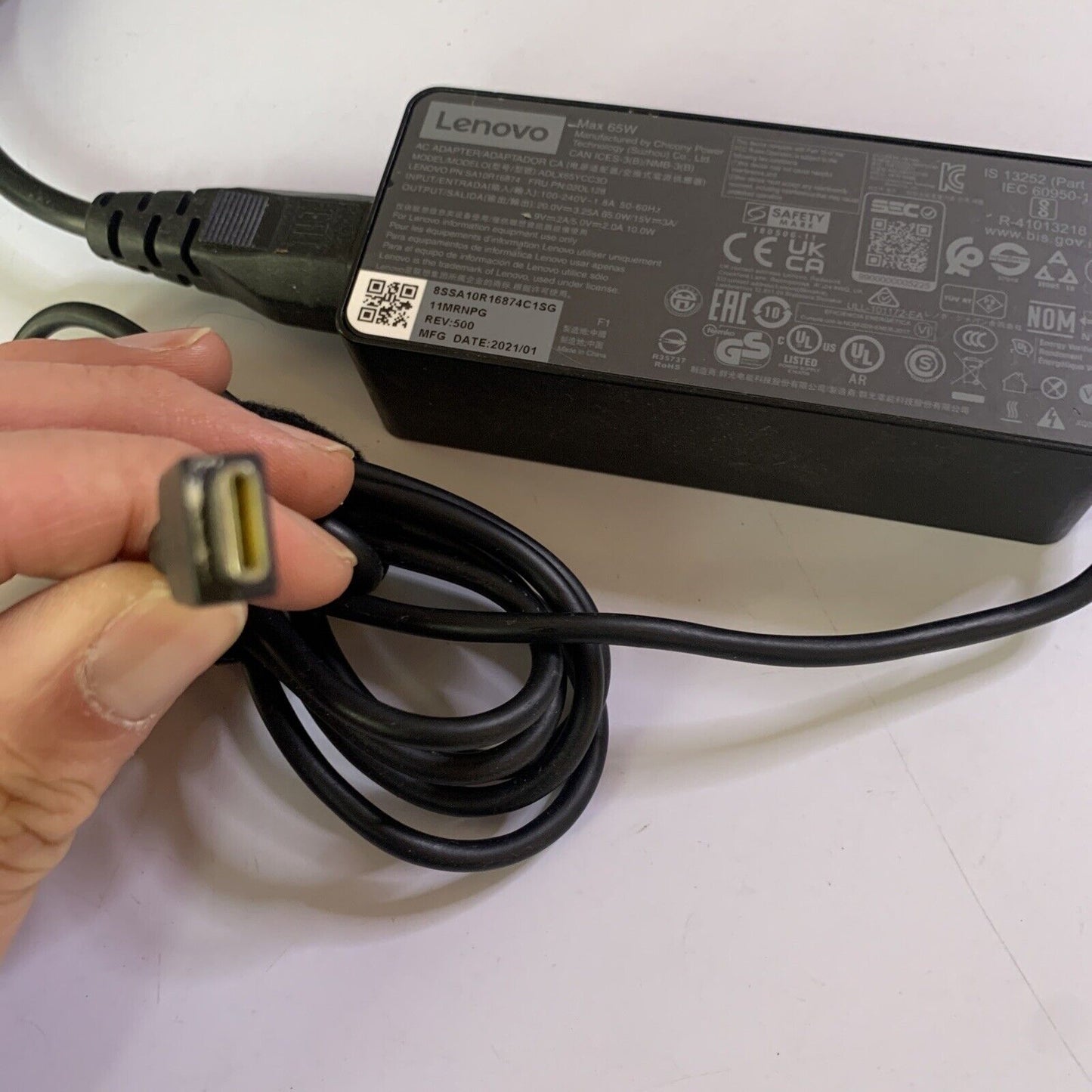 Genuine Lenovo Laptop 65W Power Supply ADLX65YCC3D 20V 3.25A USB C