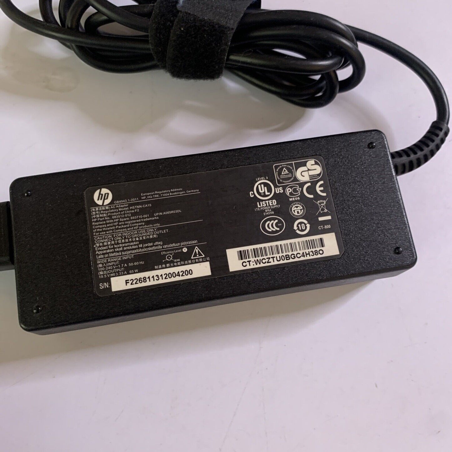 Genuine HP HSTNN-CS15 AC Adapter 19.5V 3.33A Laptop Power Supply 65W 683512-012