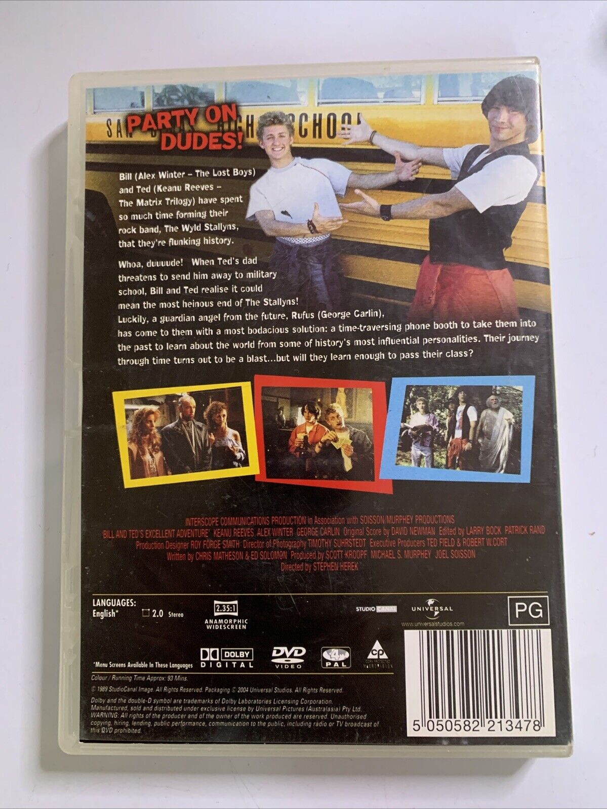 Bill and Ted's Excellent Adventure (DVD,1989) Keanu Reeves George Carlin Region4